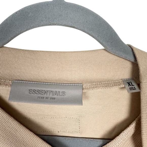 Essentials Fear of God Beige Logo Tee Short Sleeve XL - Picture 5 of 7